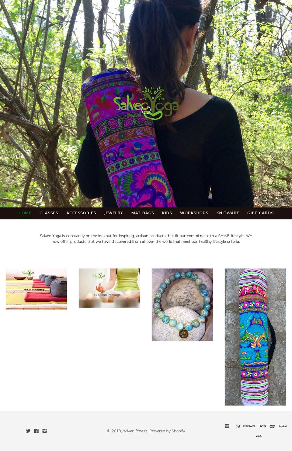 salveoyogastore.com shopify website screenshot