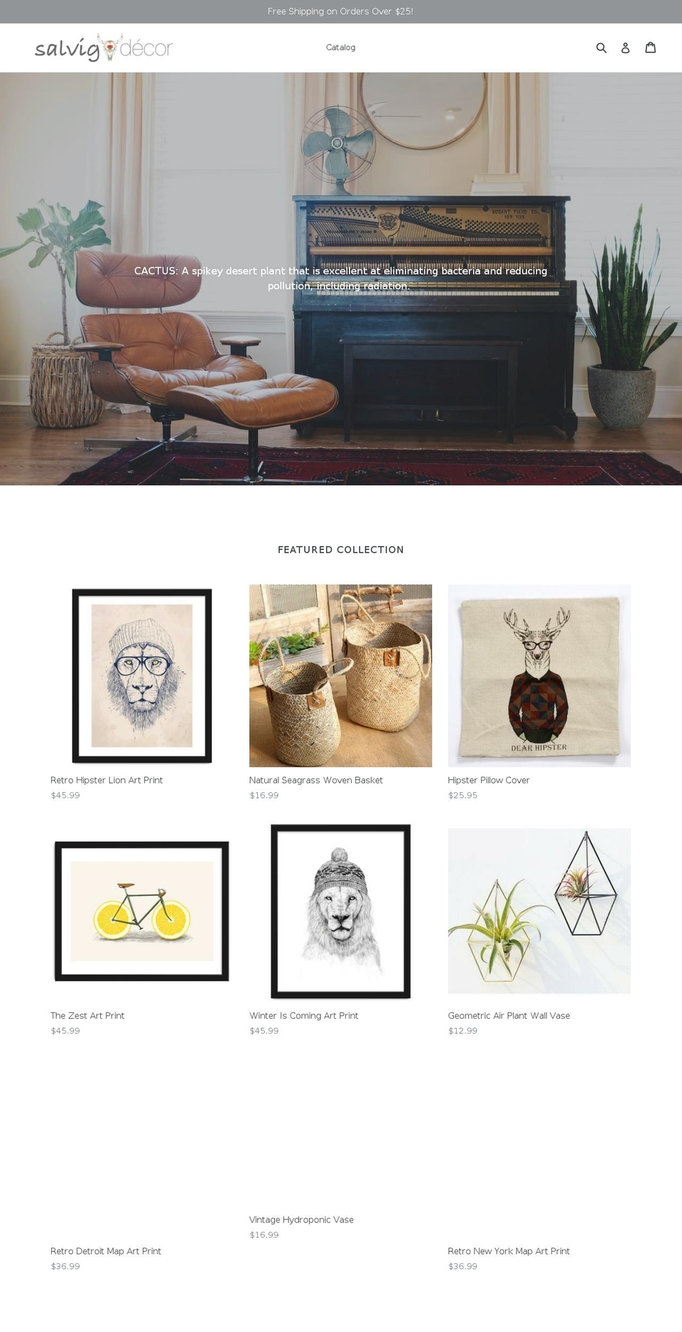 salvig.com shopify website screenshot