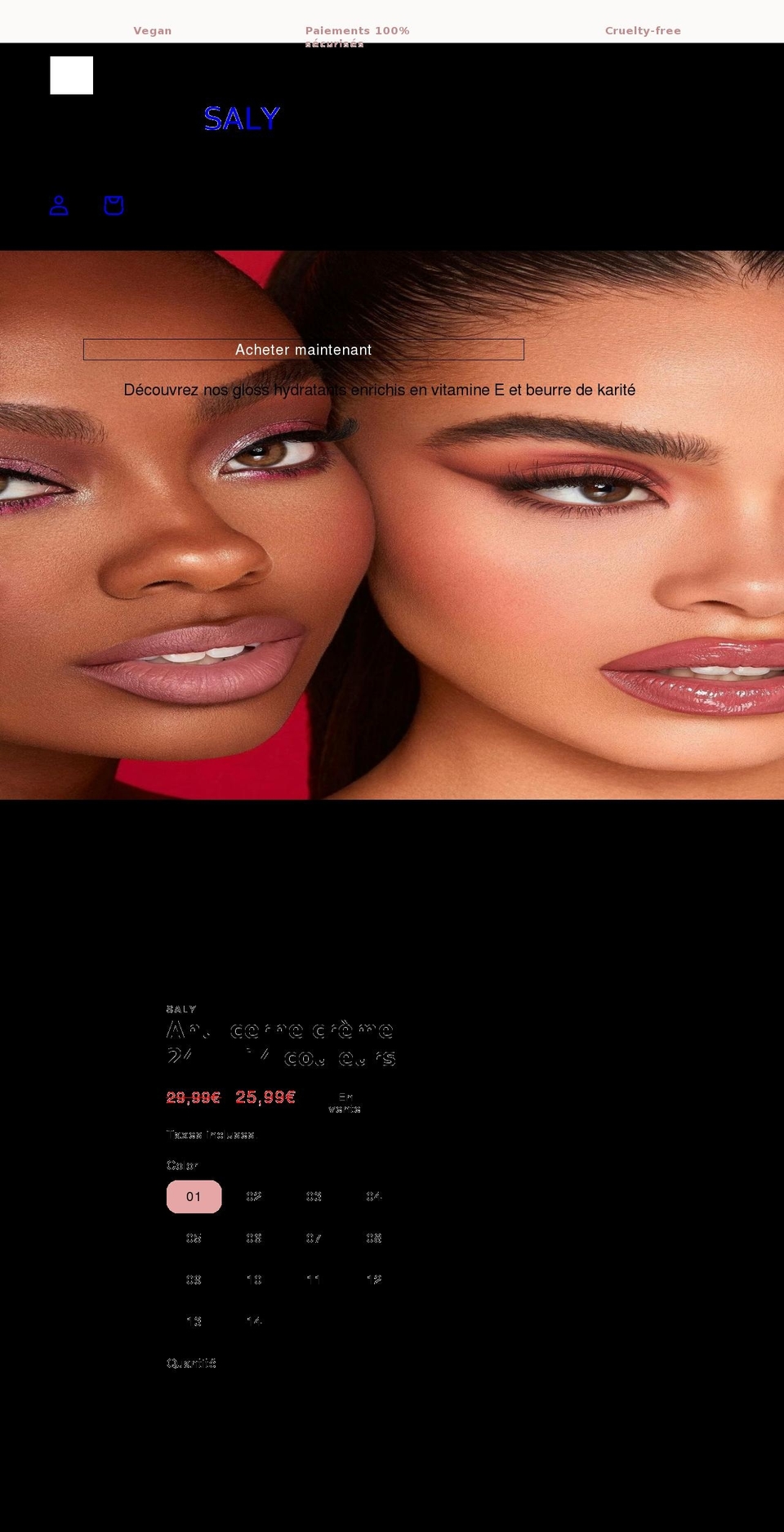 salycosmetics.com shopify website screenshot