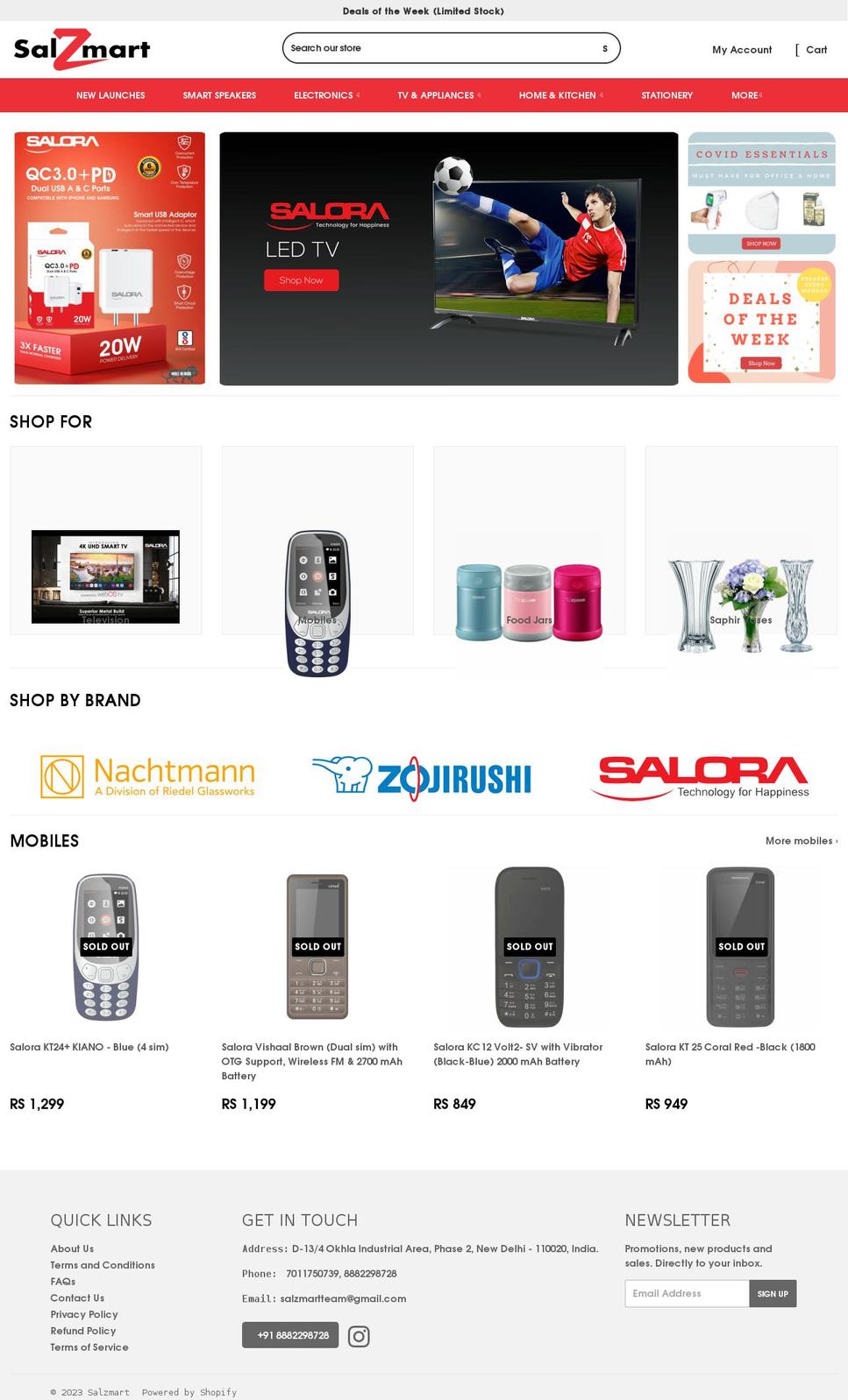 salzmart.co.in shopify website screenshot