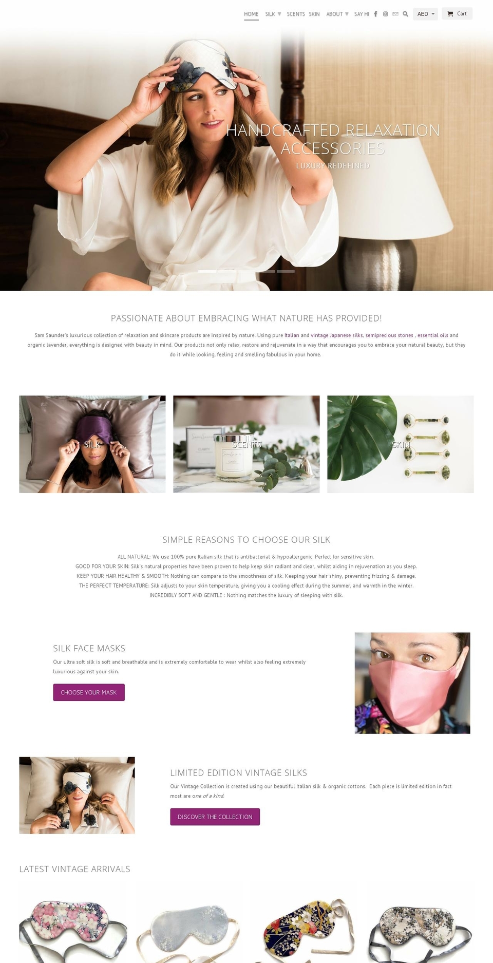 sam-saunders.com — Shopify storefront screenshot