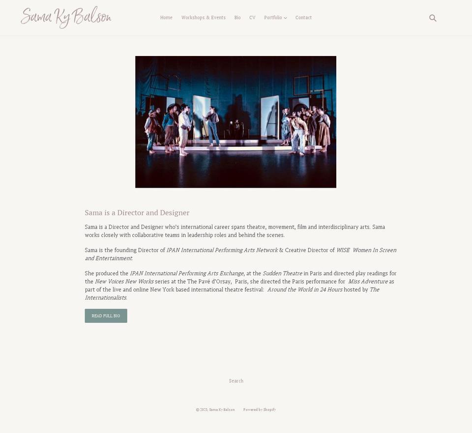 samakybalson.com — Shopify storefront screenshot