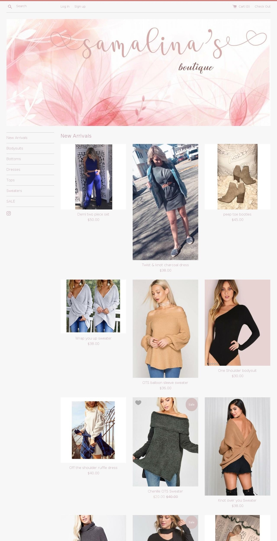 samalinas.com — Shopify storefront screenshot