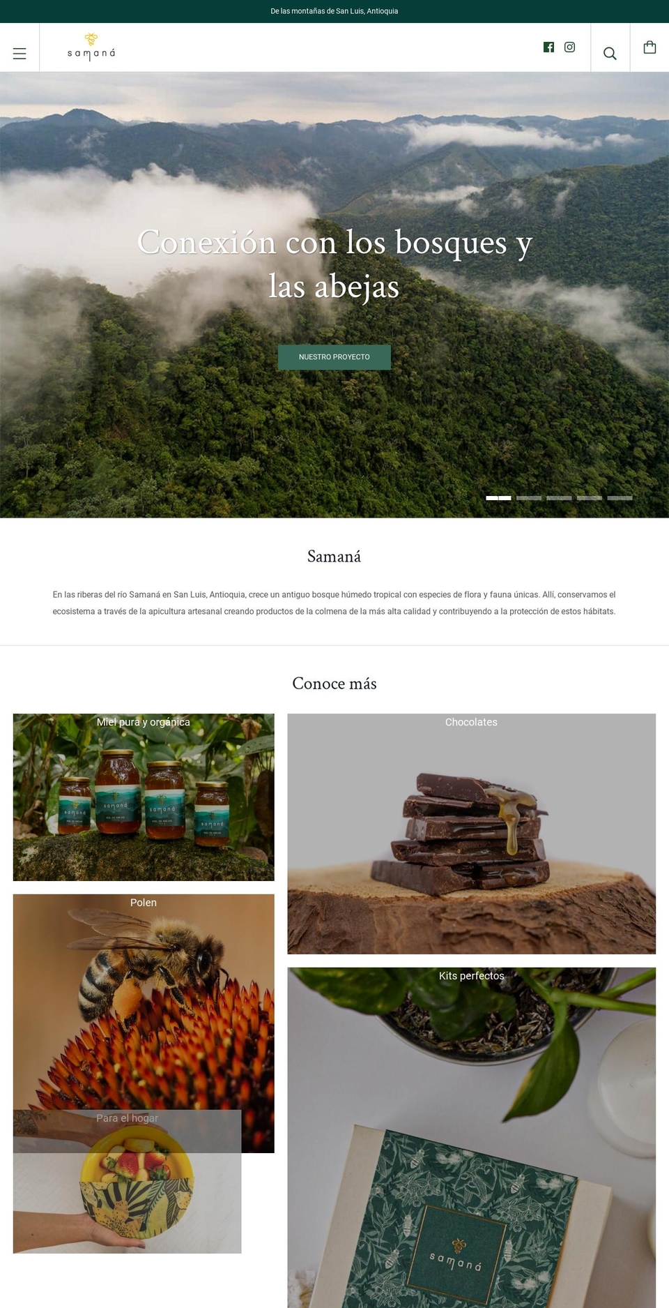 samana.com.co shopify website screenshot