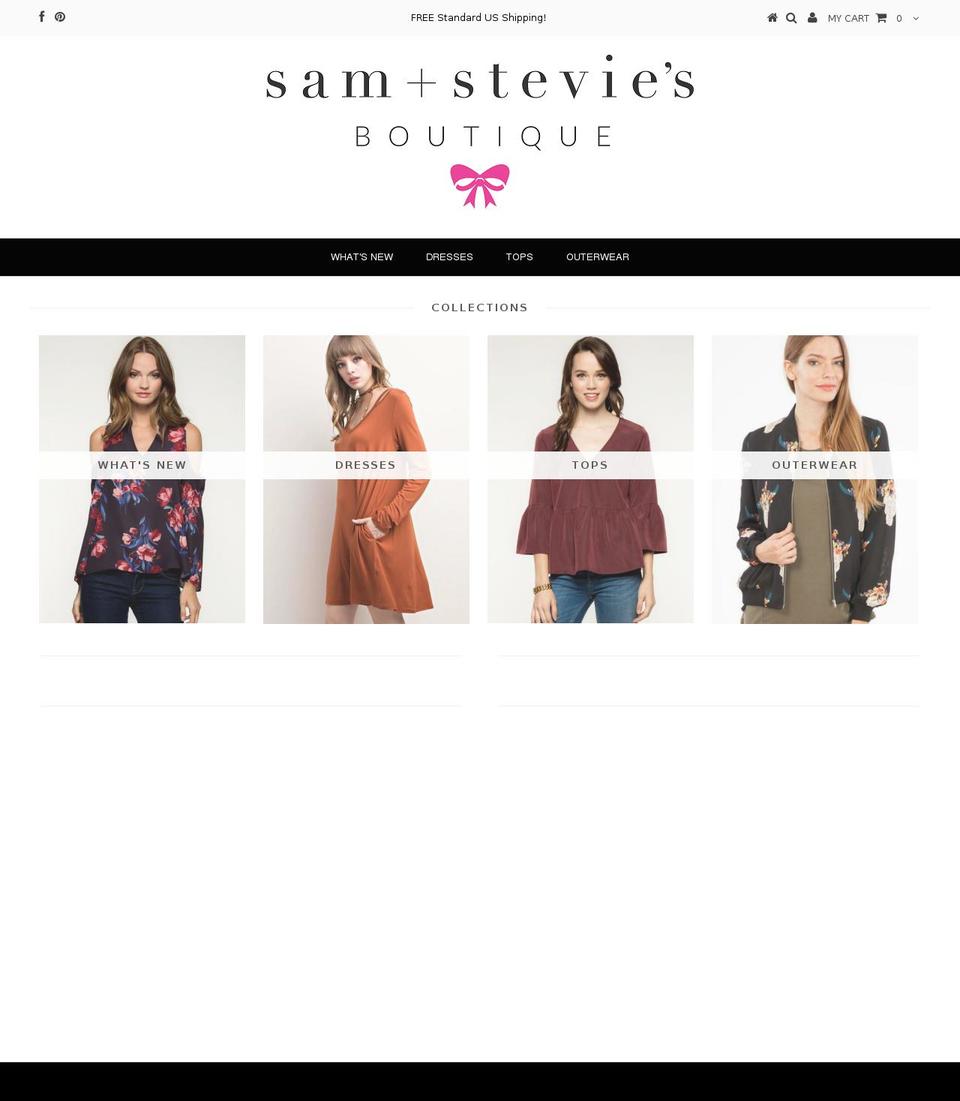 samandsteviesboutique.com shopify website screenshot