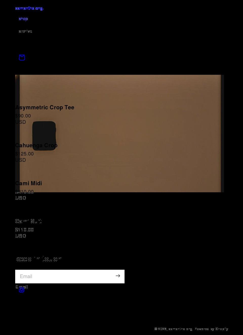 samantha-eng.com shopify website screenshot