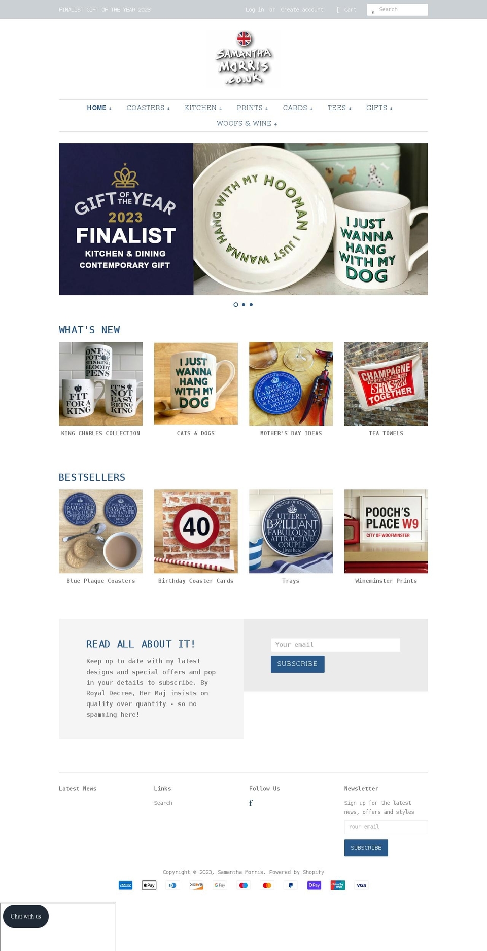 samanthamorris.co.uk shopify website screenshot