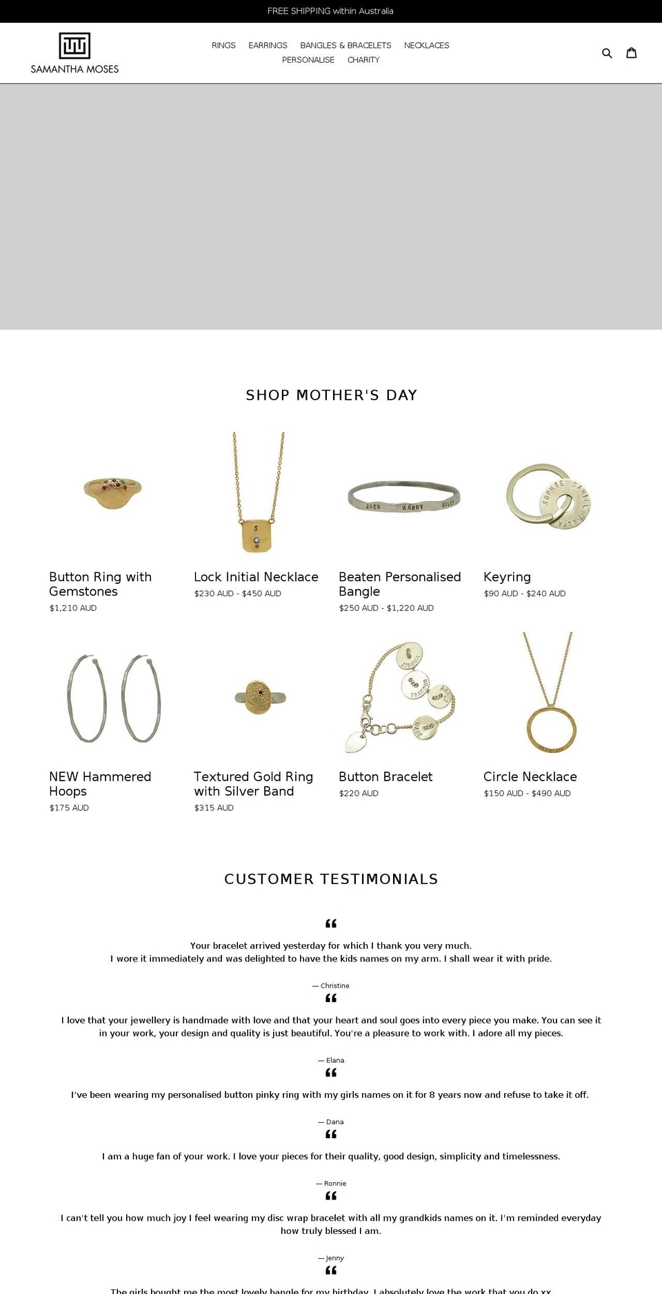 samanthamoses.com shopify website screenshot