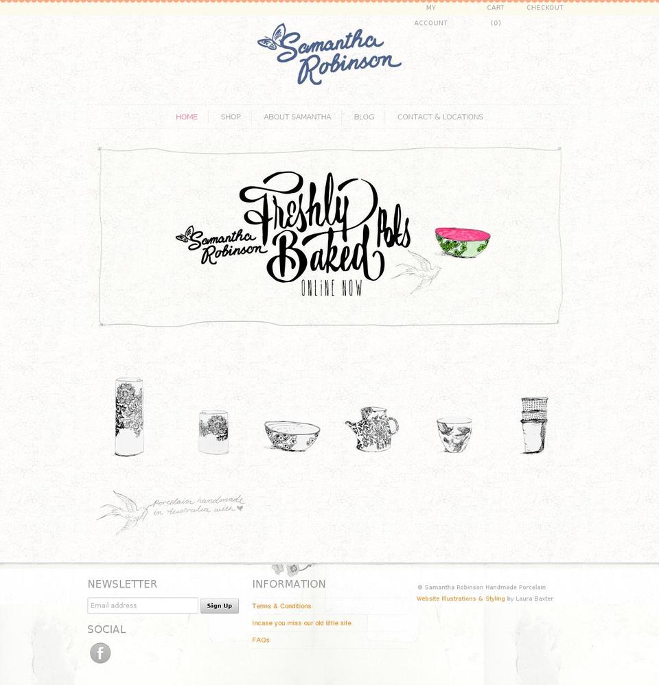 samantharobinson.com.au shopify website screenshot