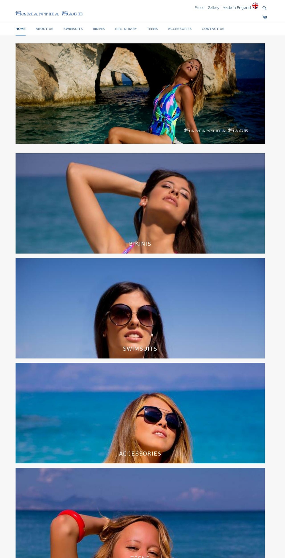 samanthasage.com shopify website screenshot