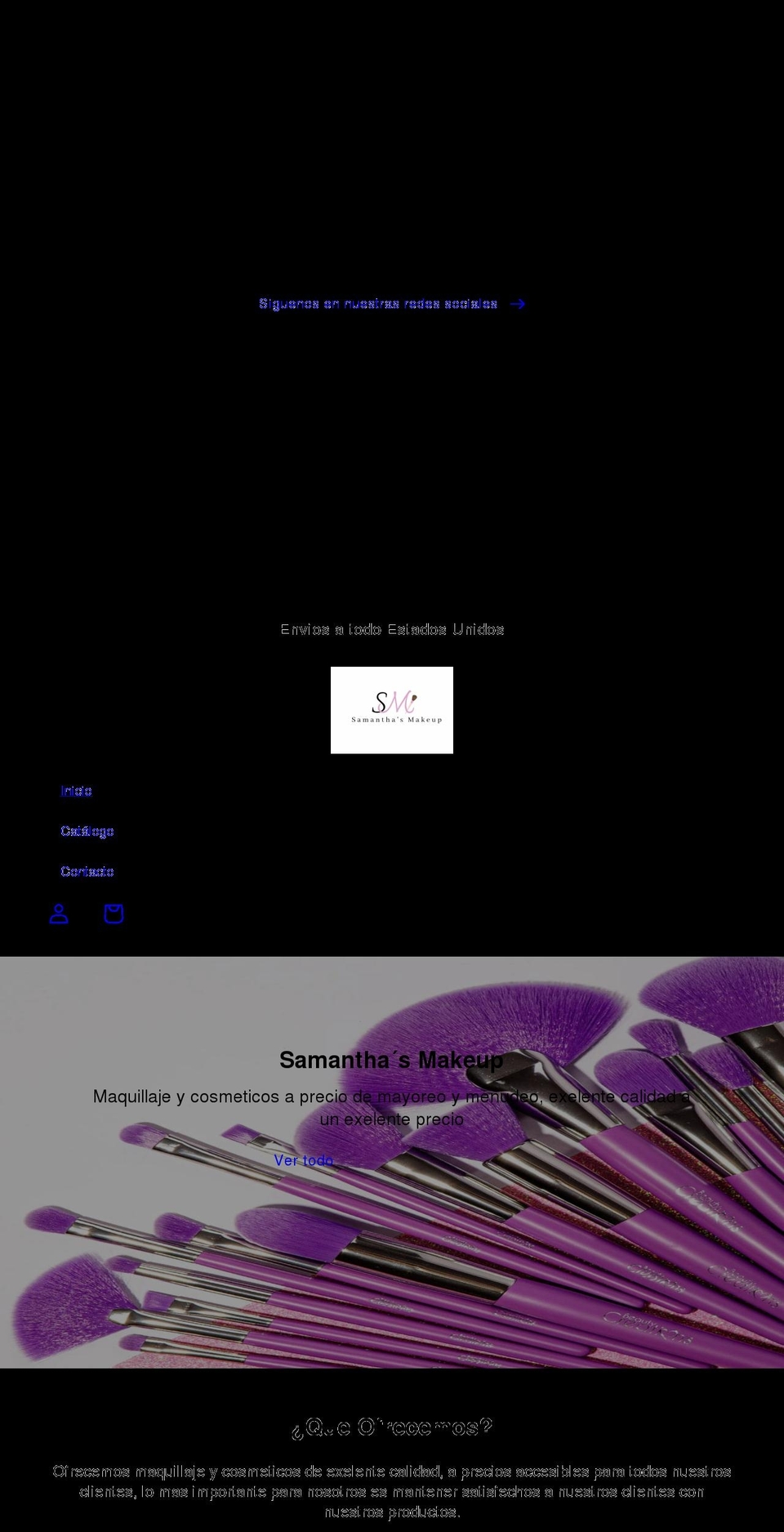 samanthasmakeup.com shopify website screenshot