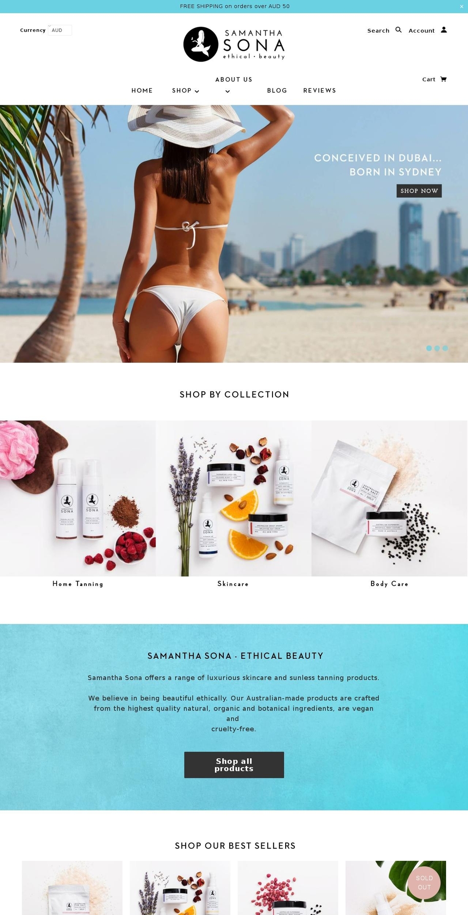 samanthasona.com shopify website screenshot