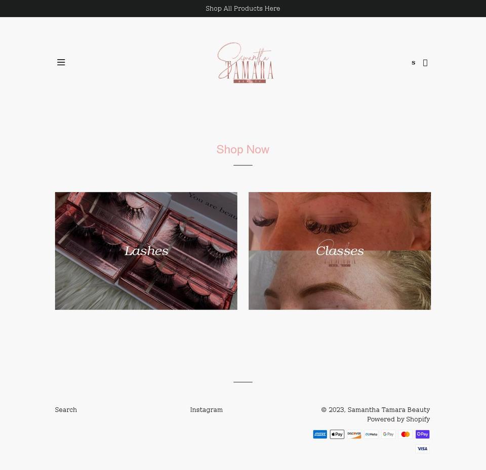 samanthatamarabeauty.com shopify website screenshot