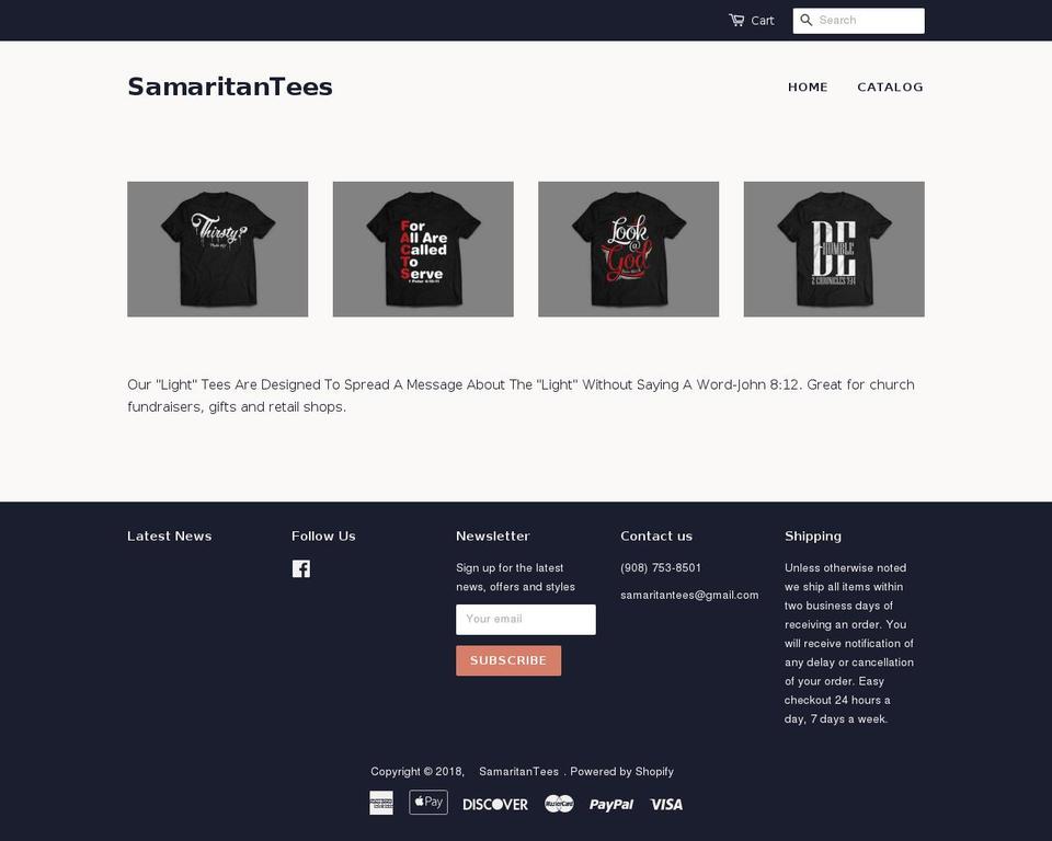 samaritantees.com — Shopify storefront screenshot
