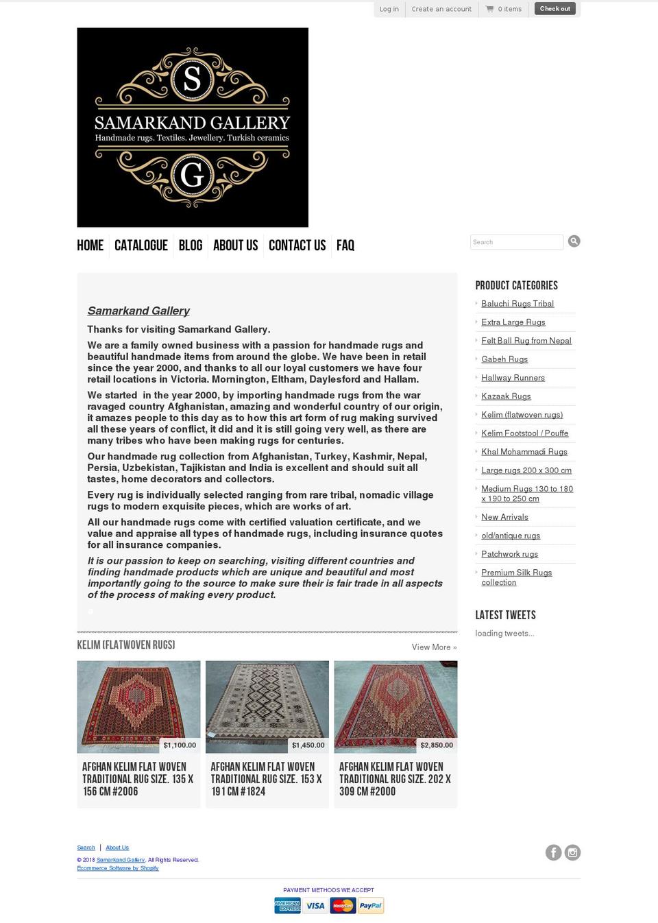 samarkandgallery.com.au shopify website screenshot