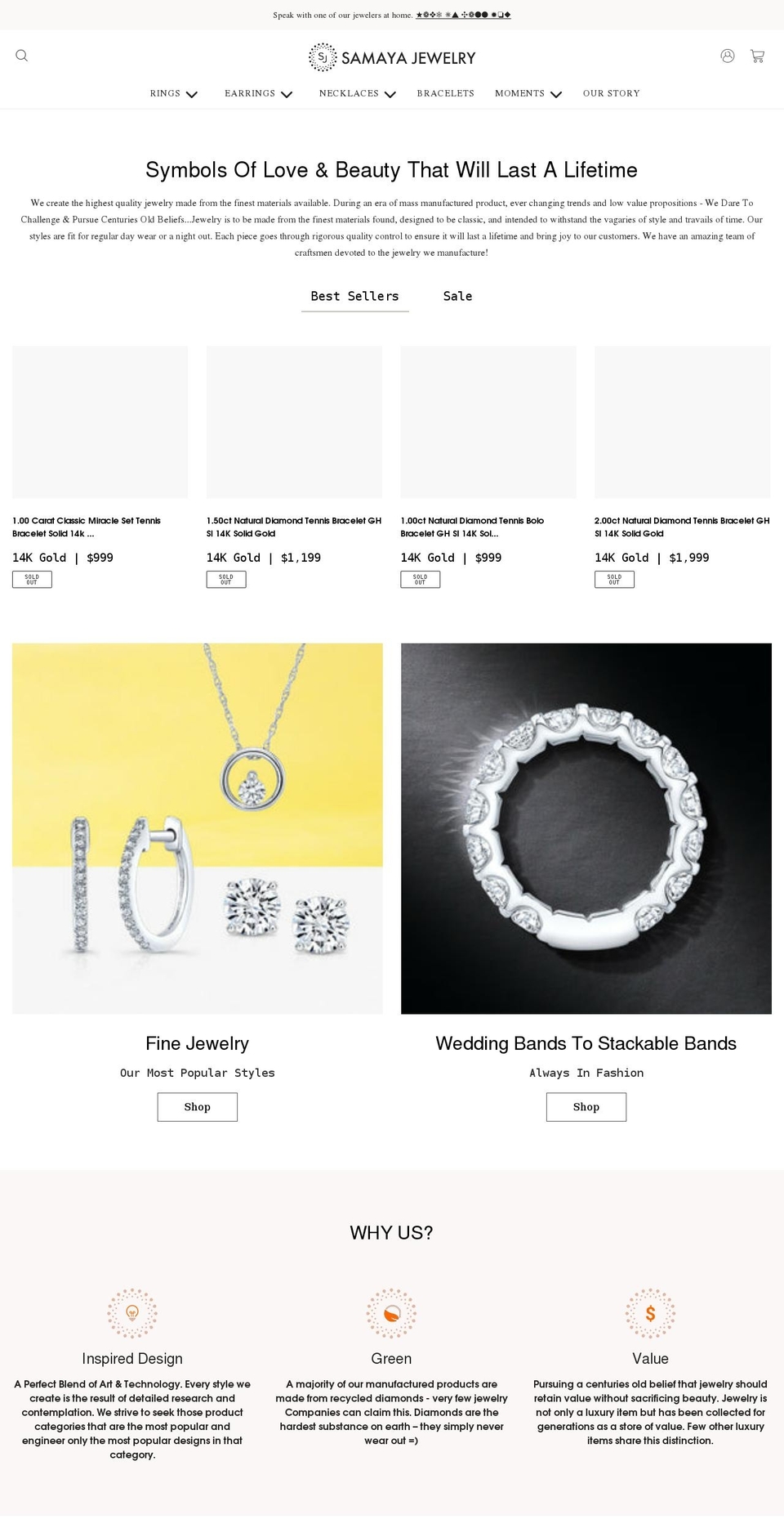 samayajewelry.com shopify website screenshot