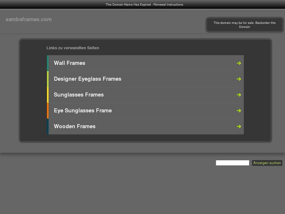 sambaframes.com — Shopify storefront screenshot