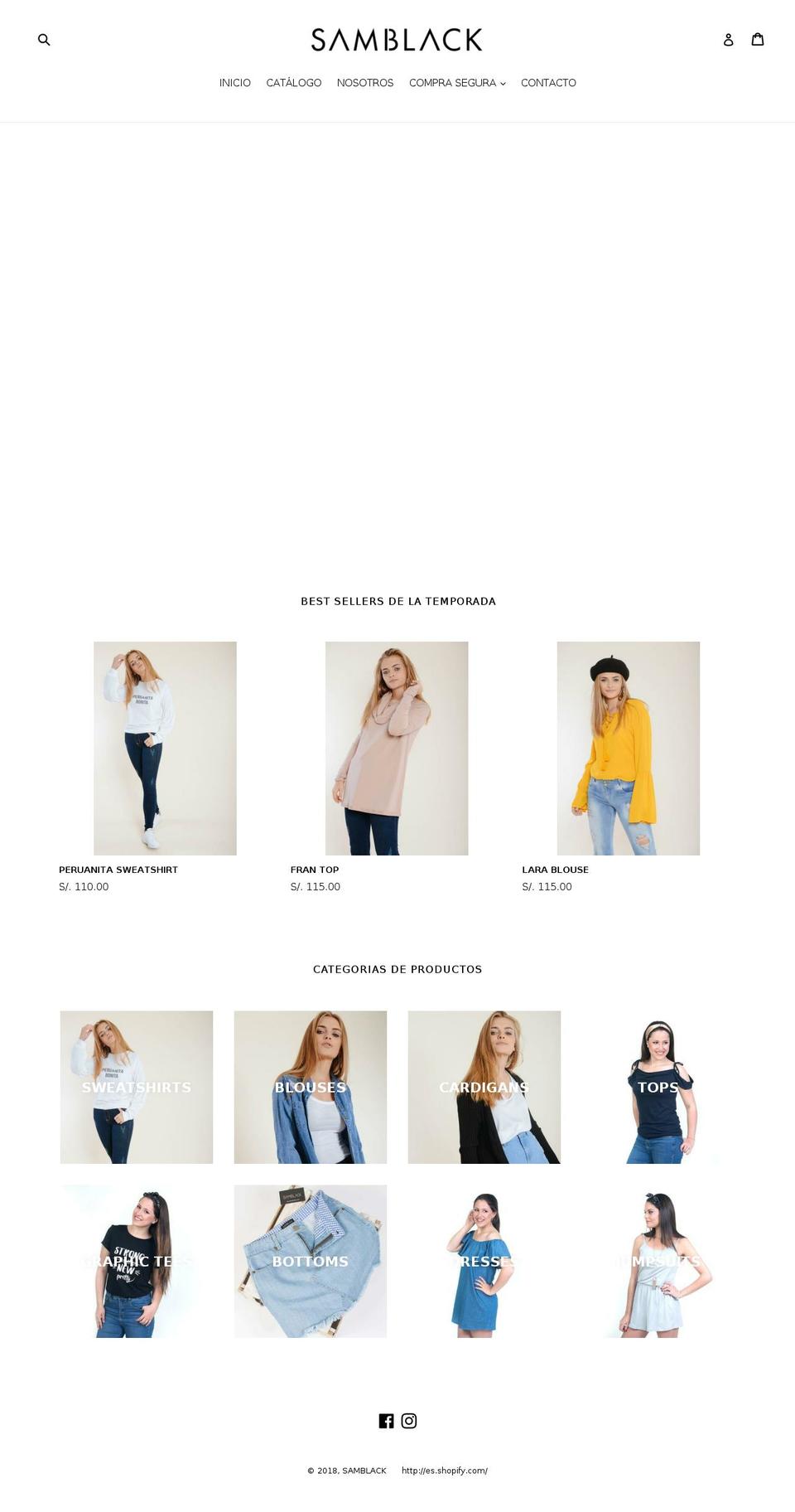 samblackperu.com shopify website screenshot