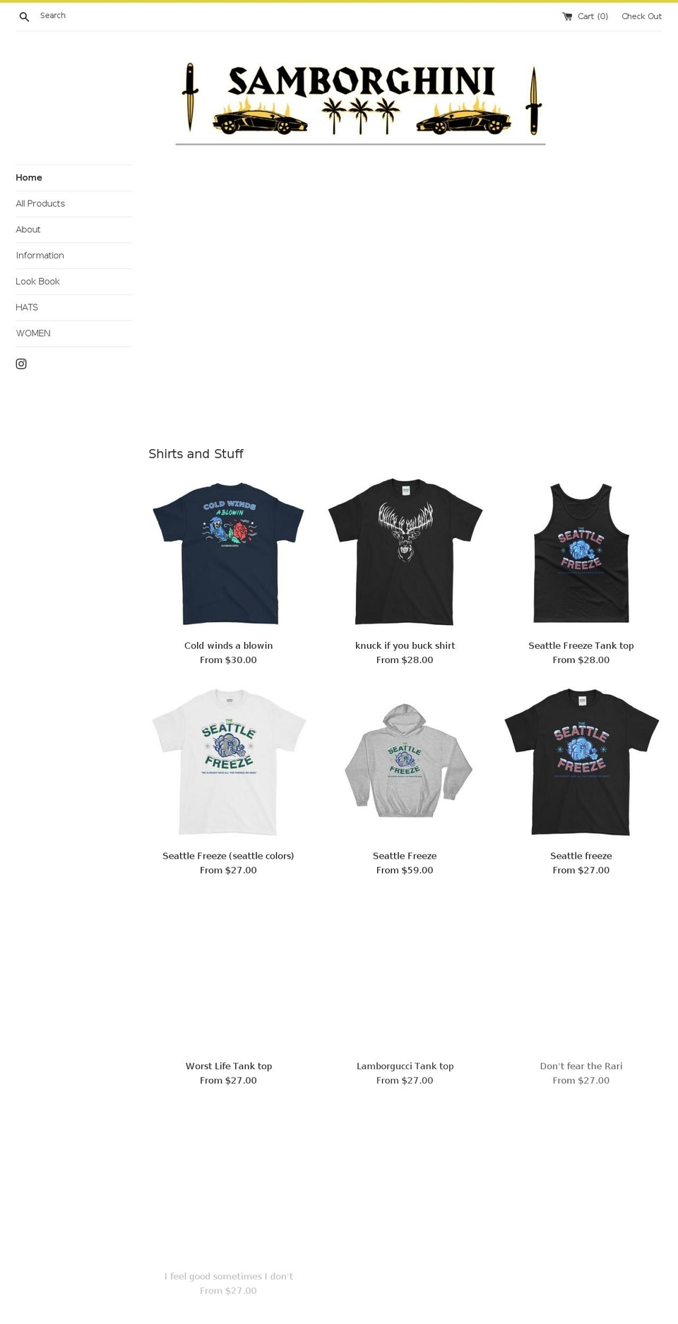 samborghini.com shopify website screenshot