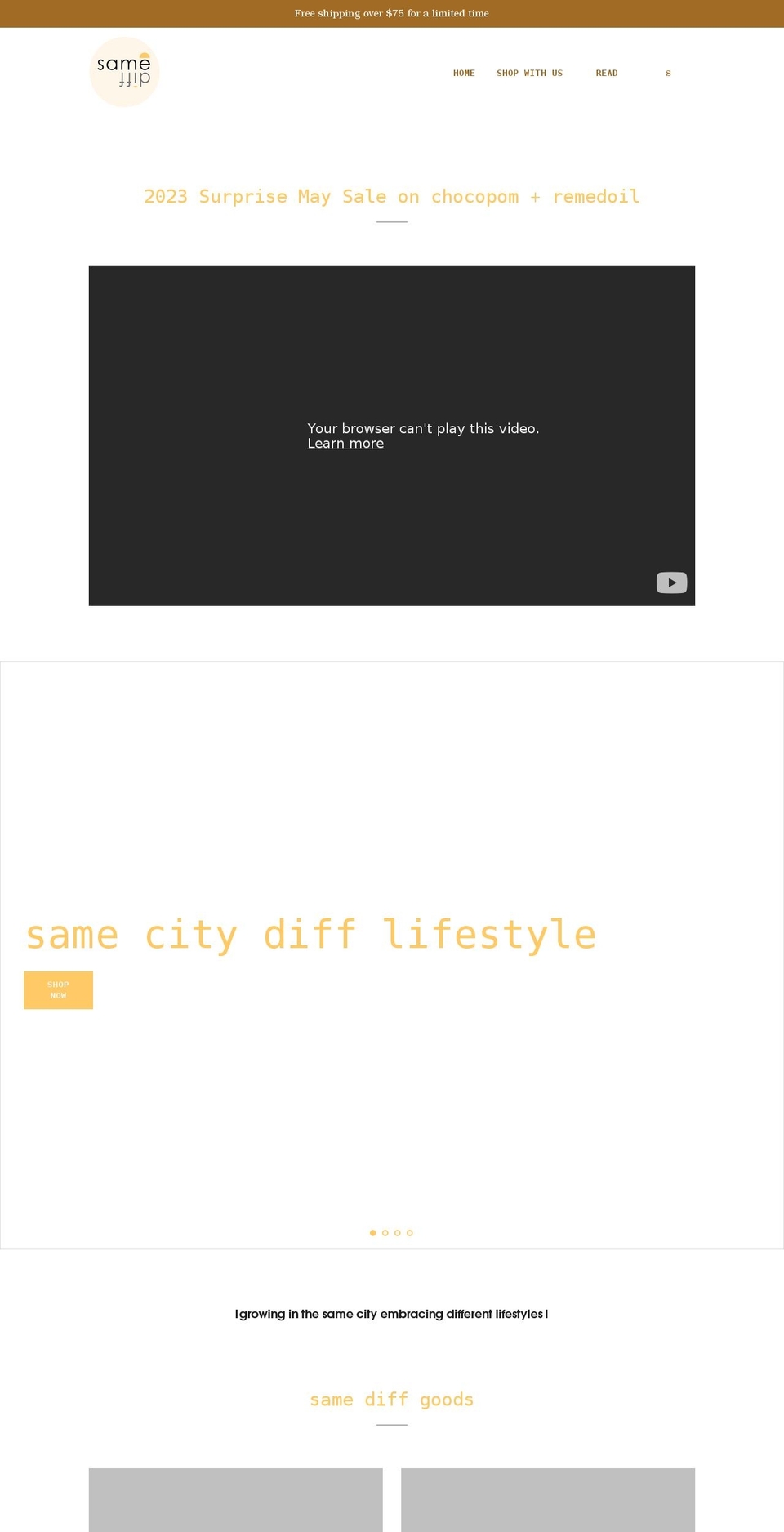 samediffshop.com shopify website screenshot