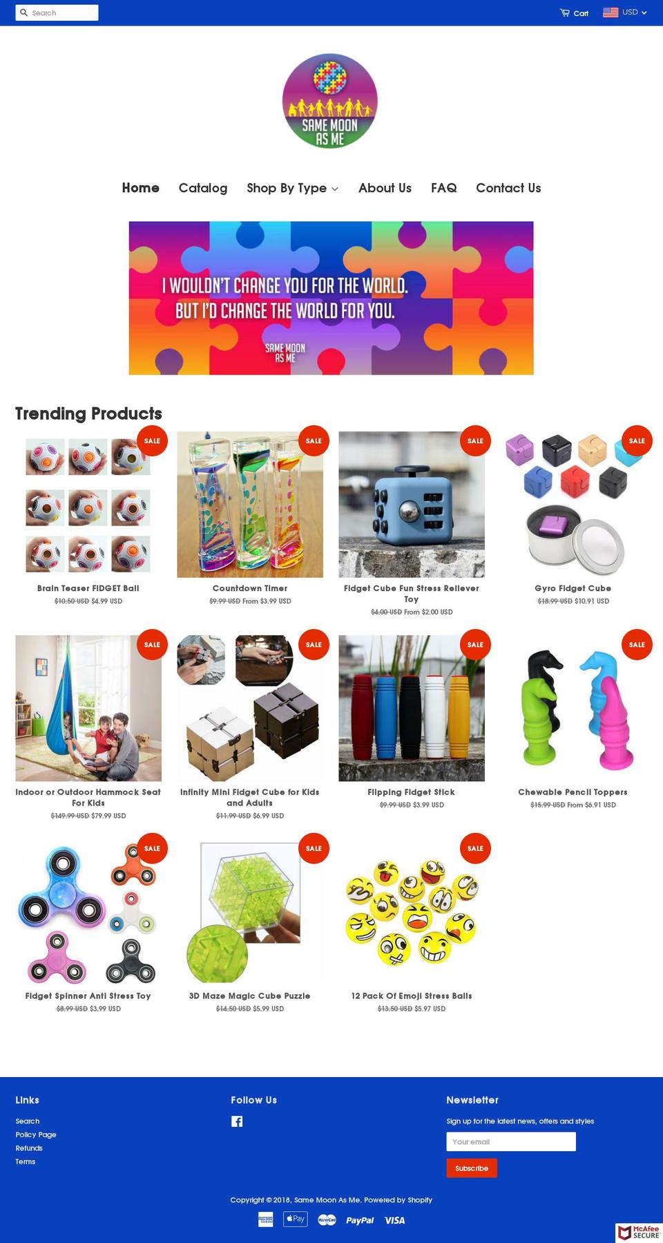 samemoonasme.com — Shopify storefront screenshot