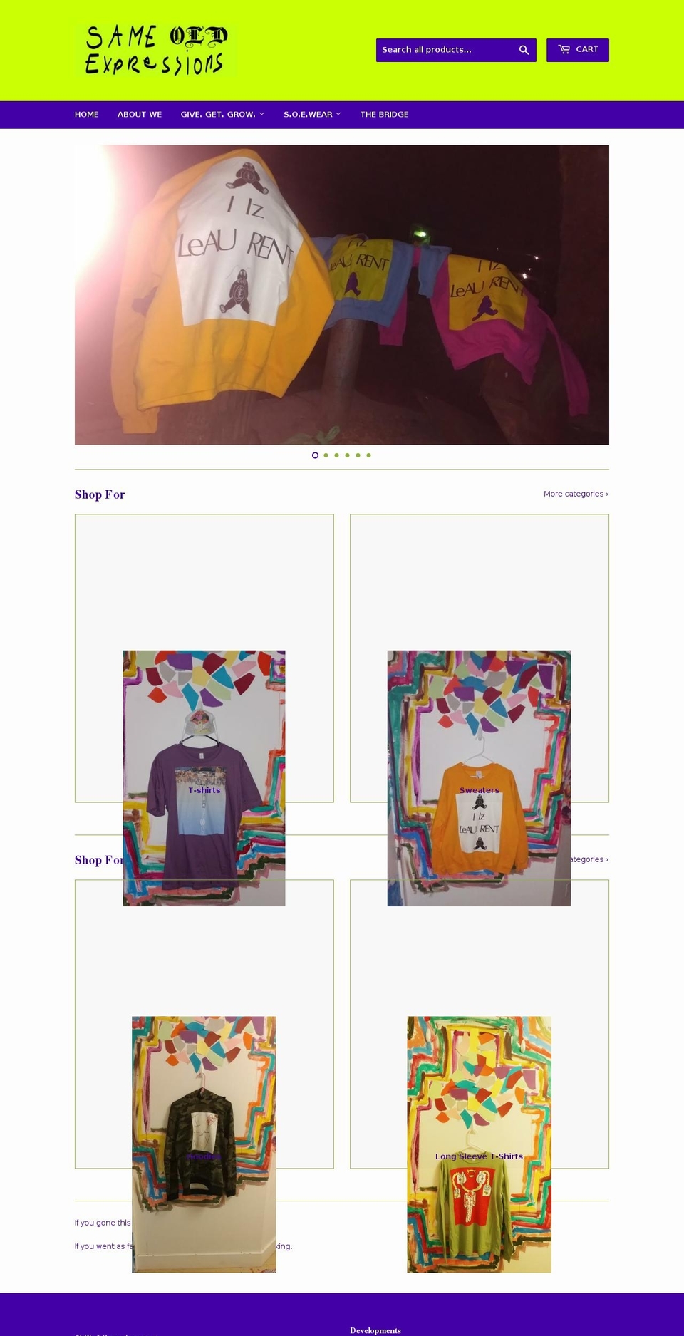 sameoldexpressions.com — Shopify storefront screenshot