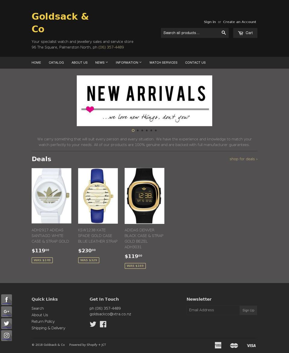 samgoldsack.co.nz shopify website screenshot