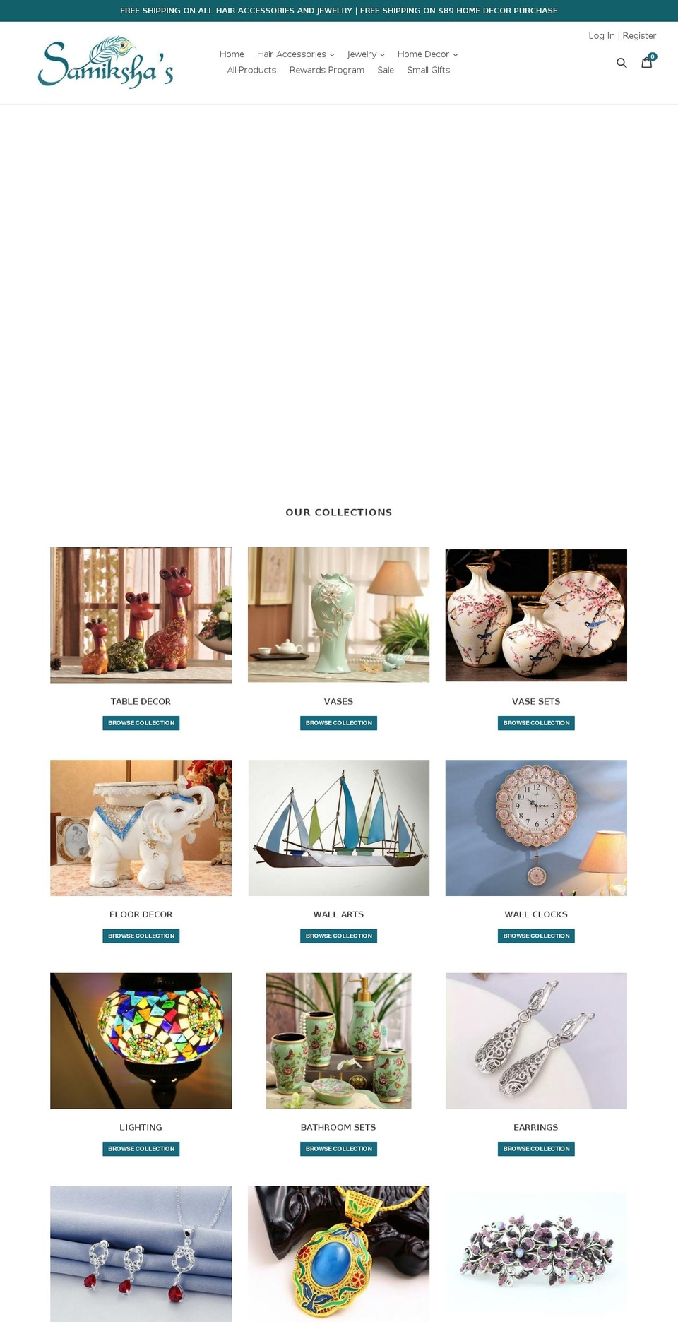 samikshas.com — Shopify storefront screenshot