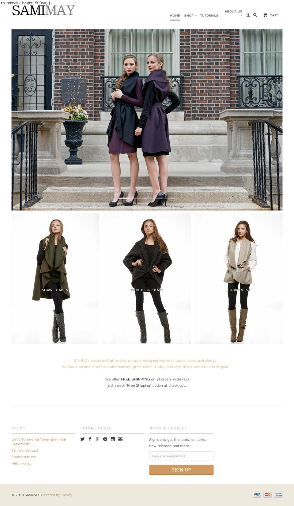 samimay.com — Shopify storefront screenshot