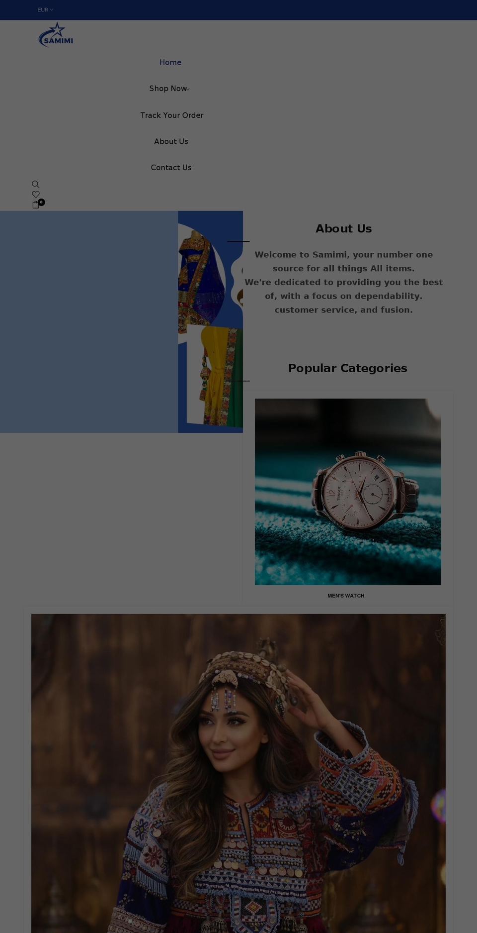 samimi.at shopify website screenshot