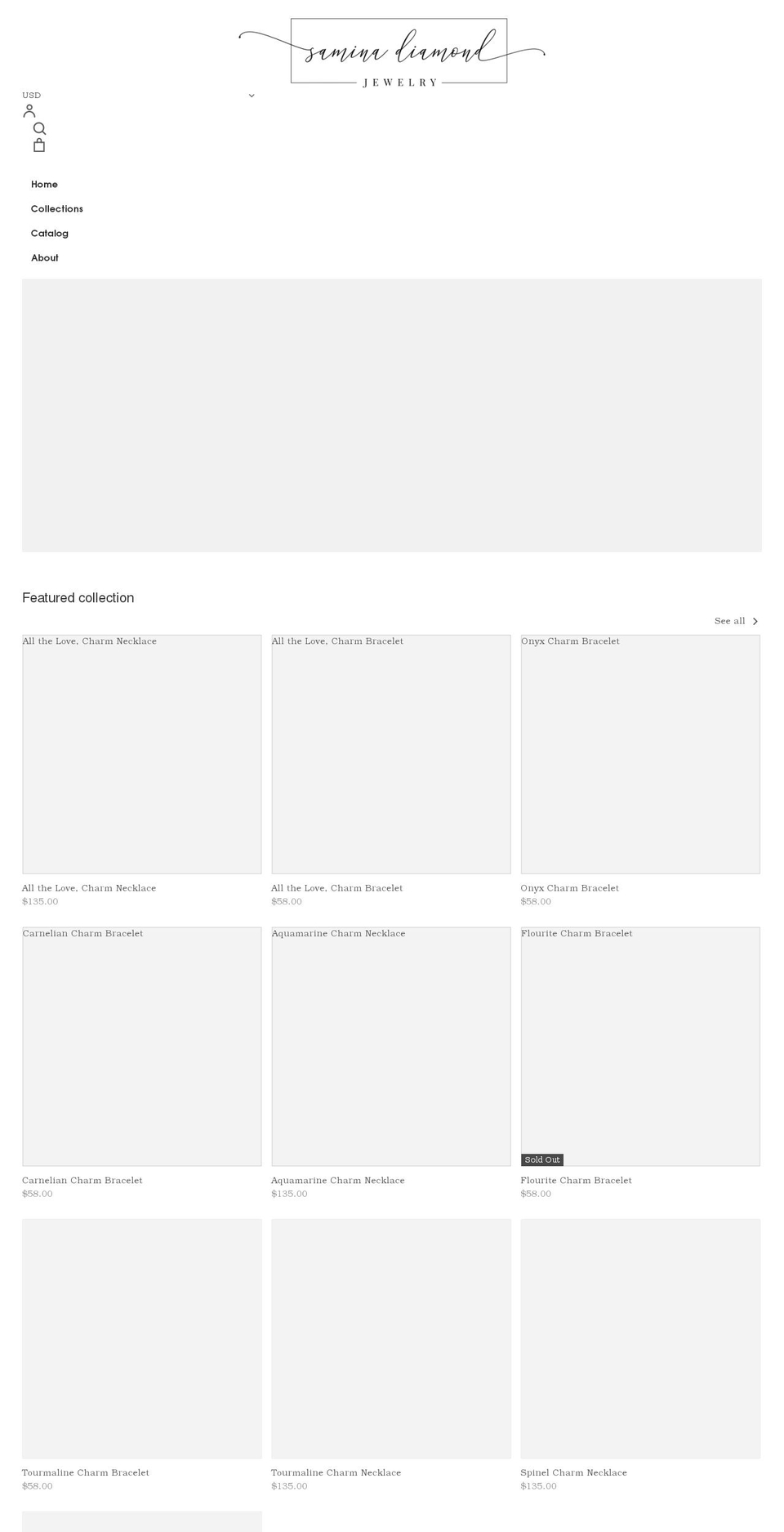 saminadiamond.com shopify website screenshot