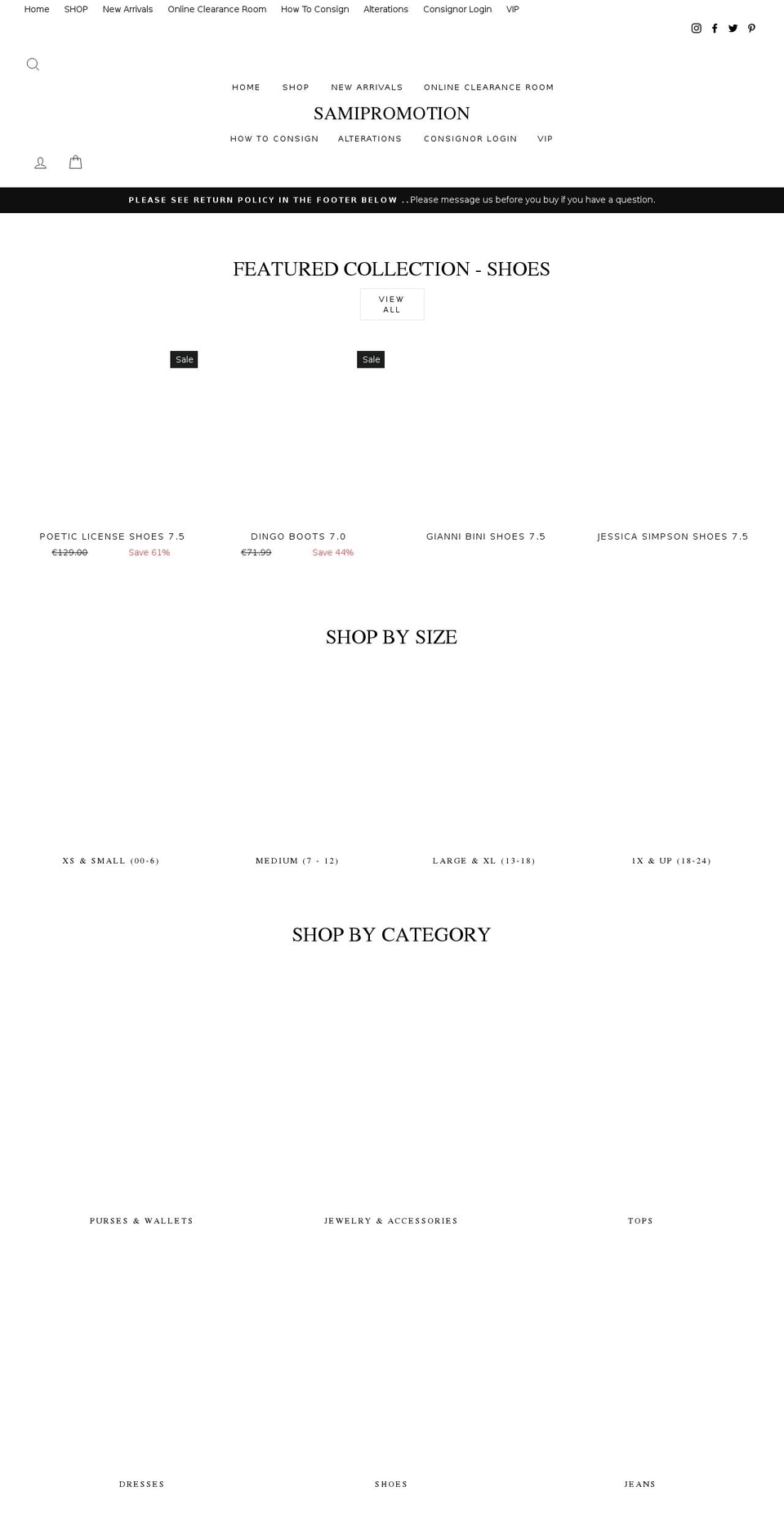samipromotion.com shopify website screenshot
