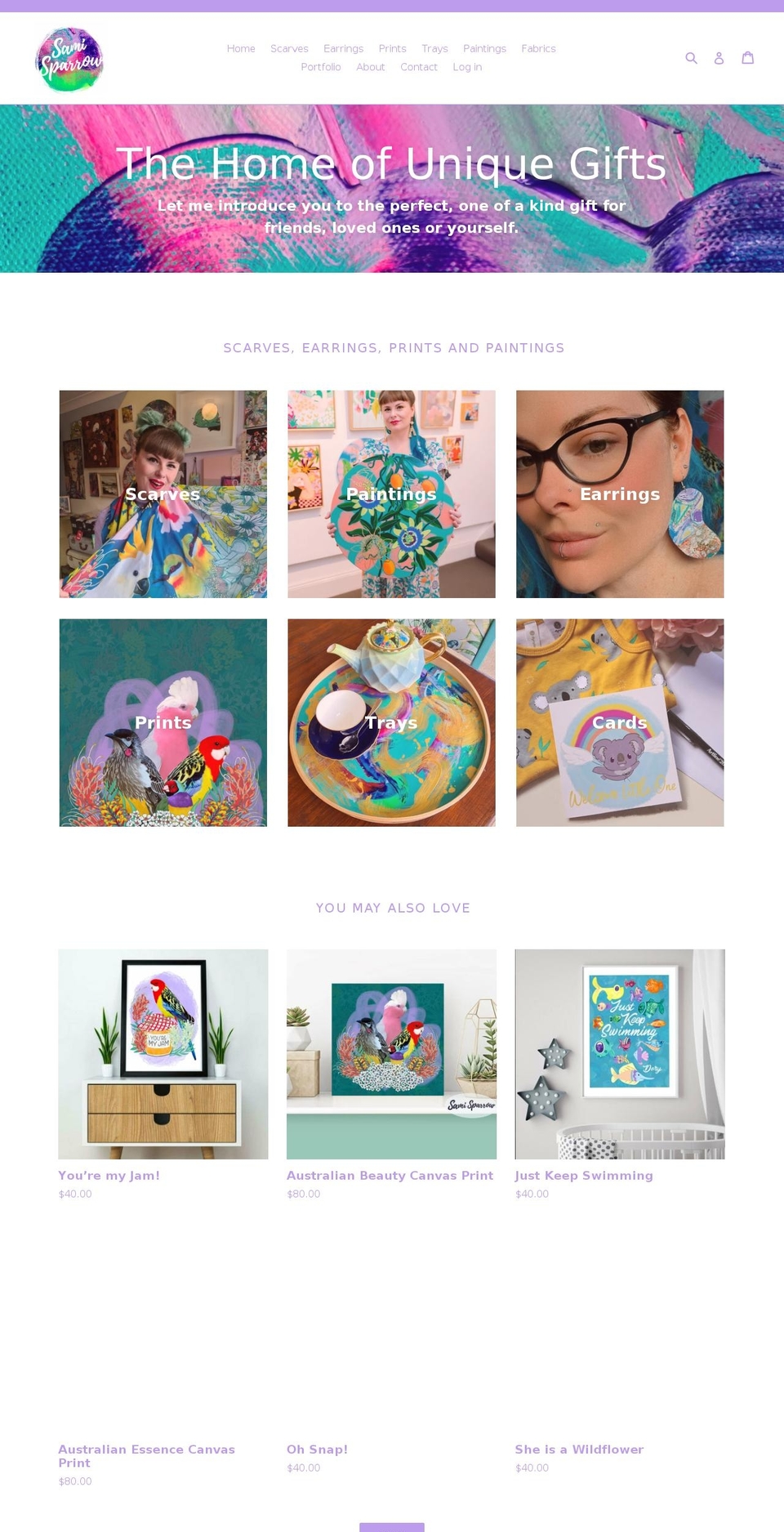 samisparrow.com — Shopify storefront screenshot
