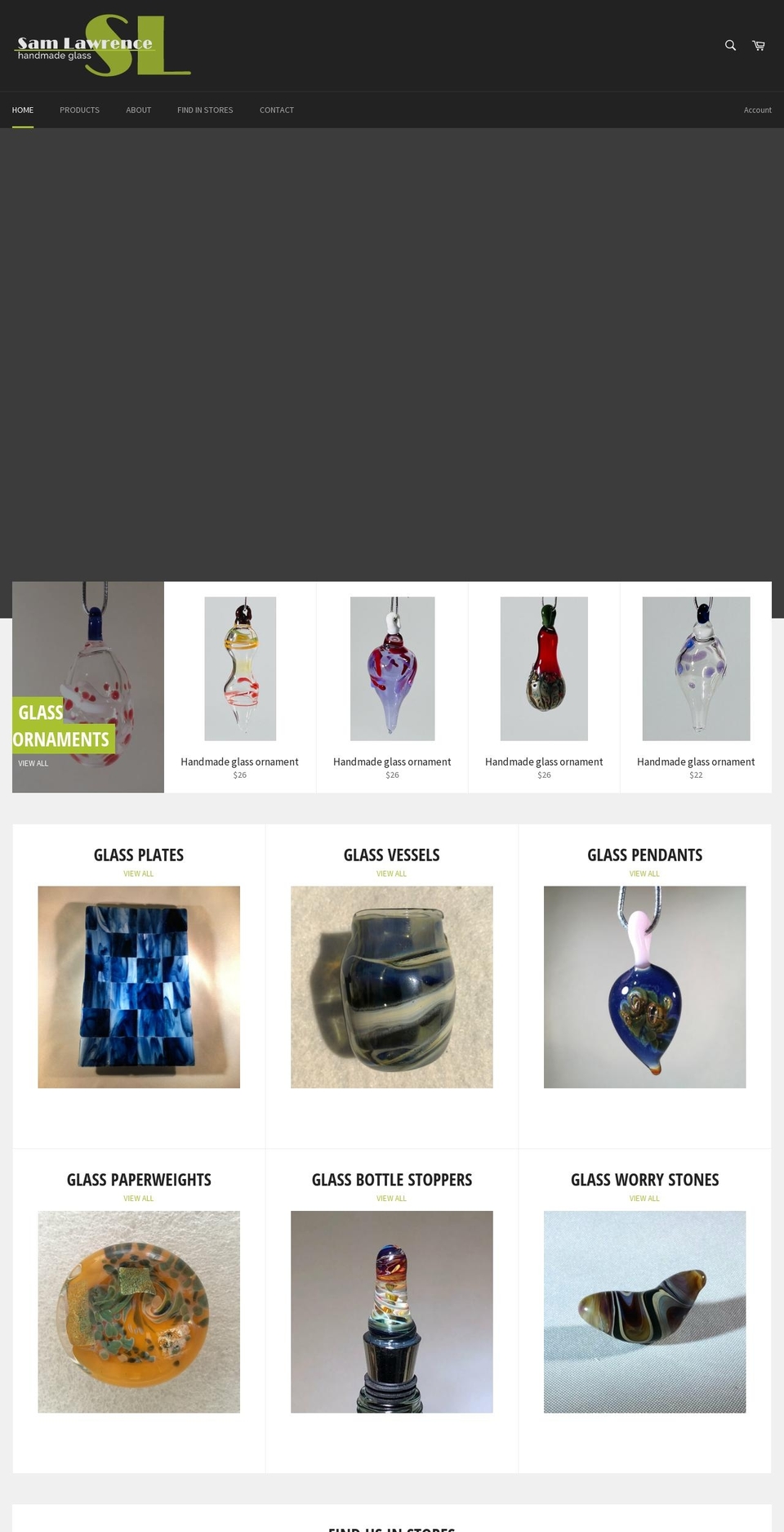samlawrenceglass.com shopify website screenshot