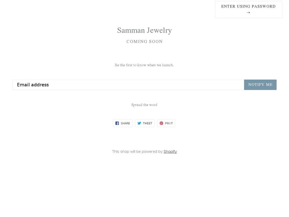 sammanjewelry.com — Shopify storefront screenshot