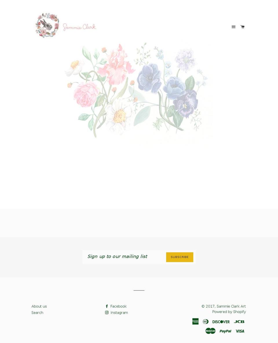 sammieclarkart.com shopify website screenshot