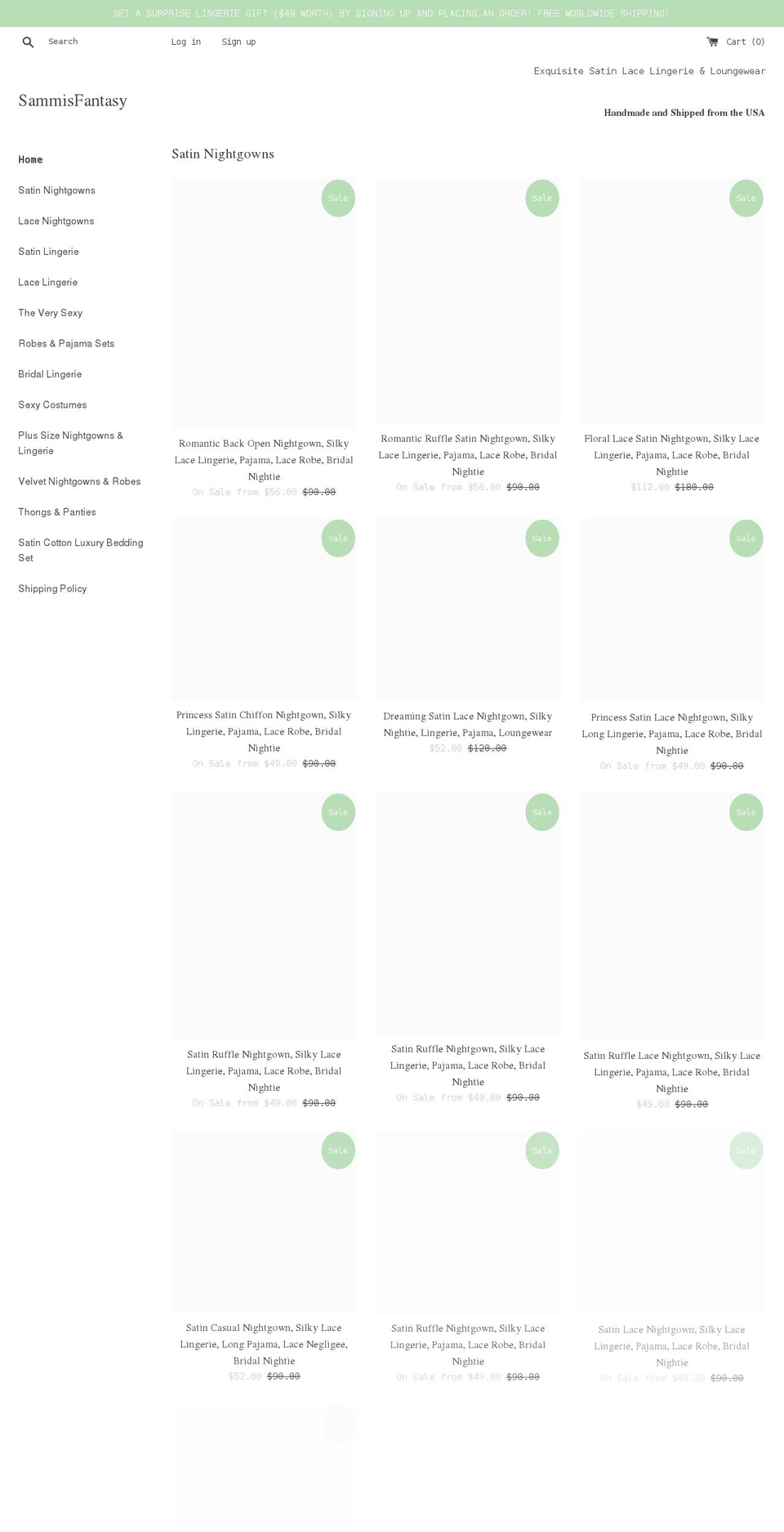 sammisfantasy.com shopify website screenshot