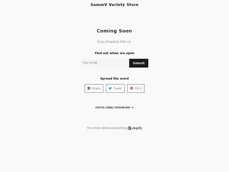 sammvvarietystore.com — Shopify storefront screenshot