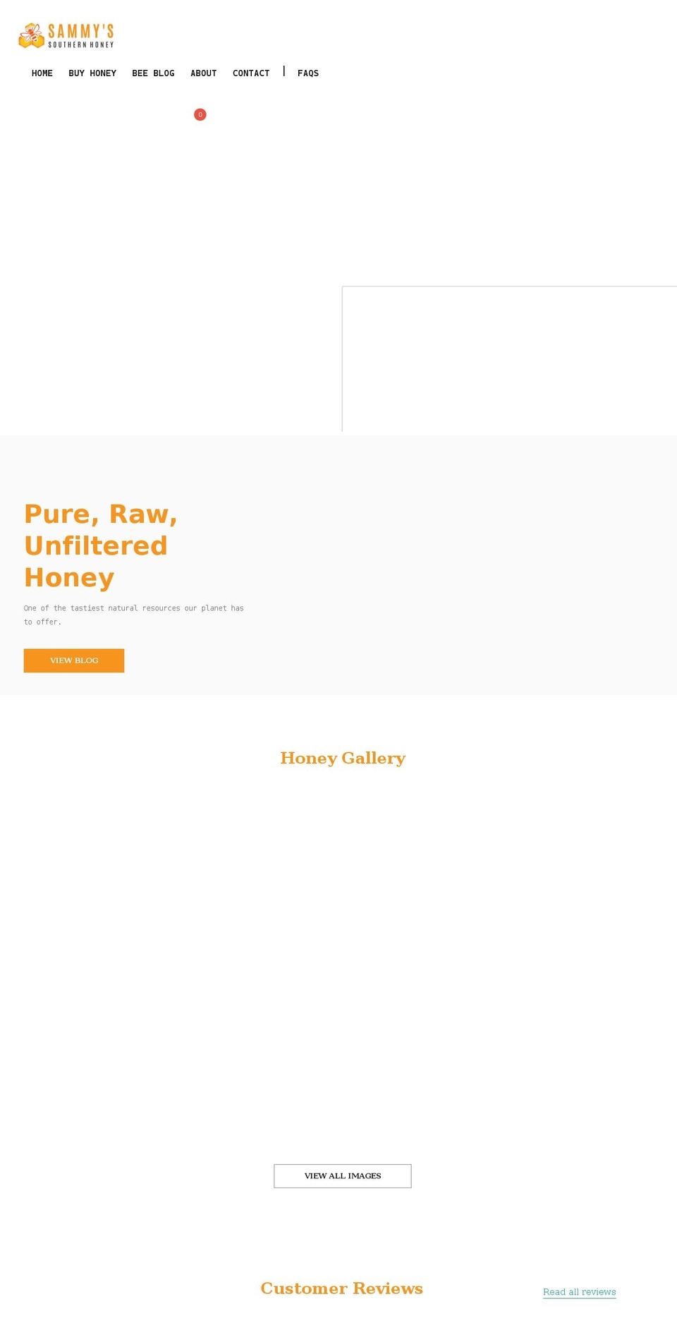 sammyshoney.com shopify website screenshot