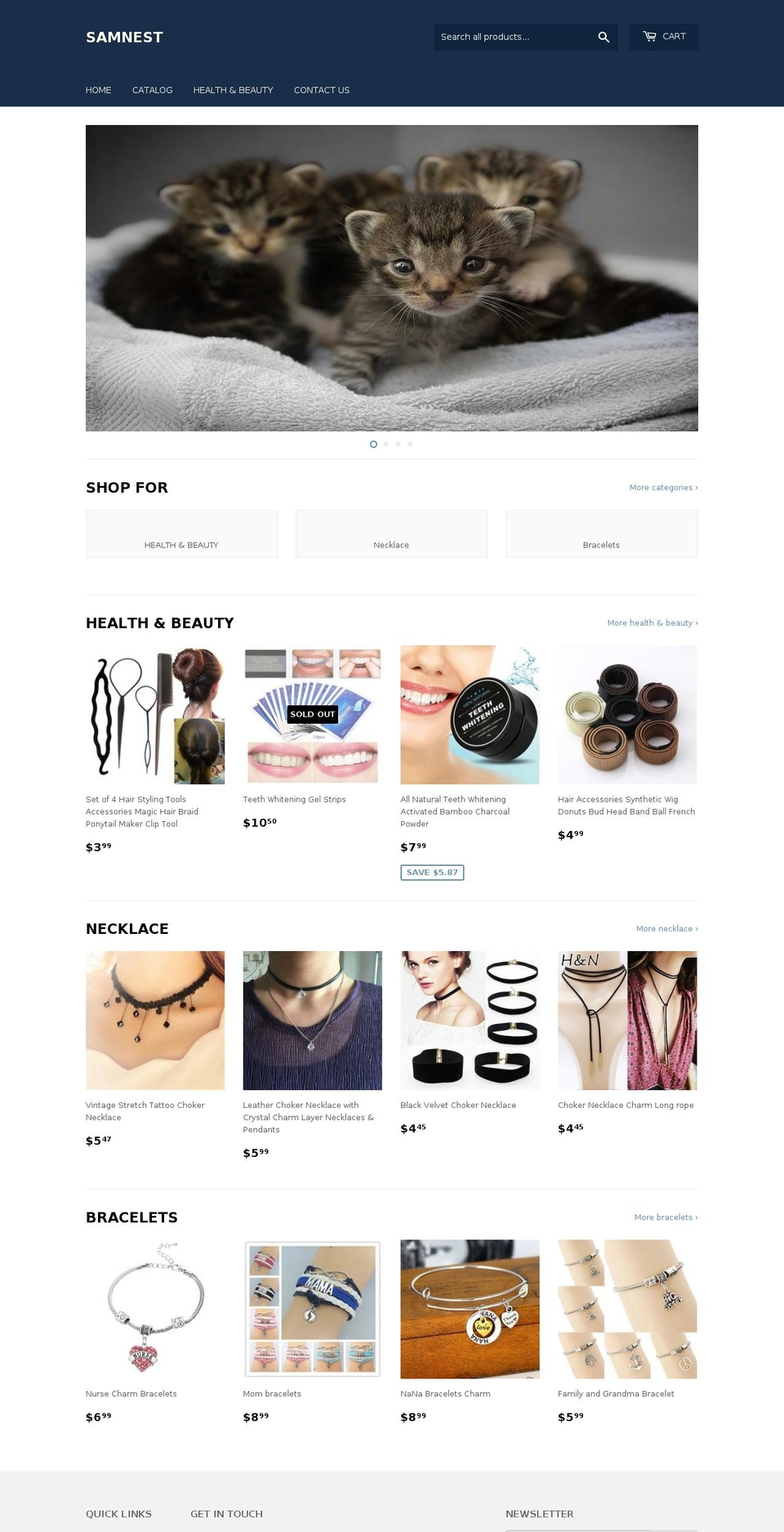 samnest.com — Shopify storefront screenshot