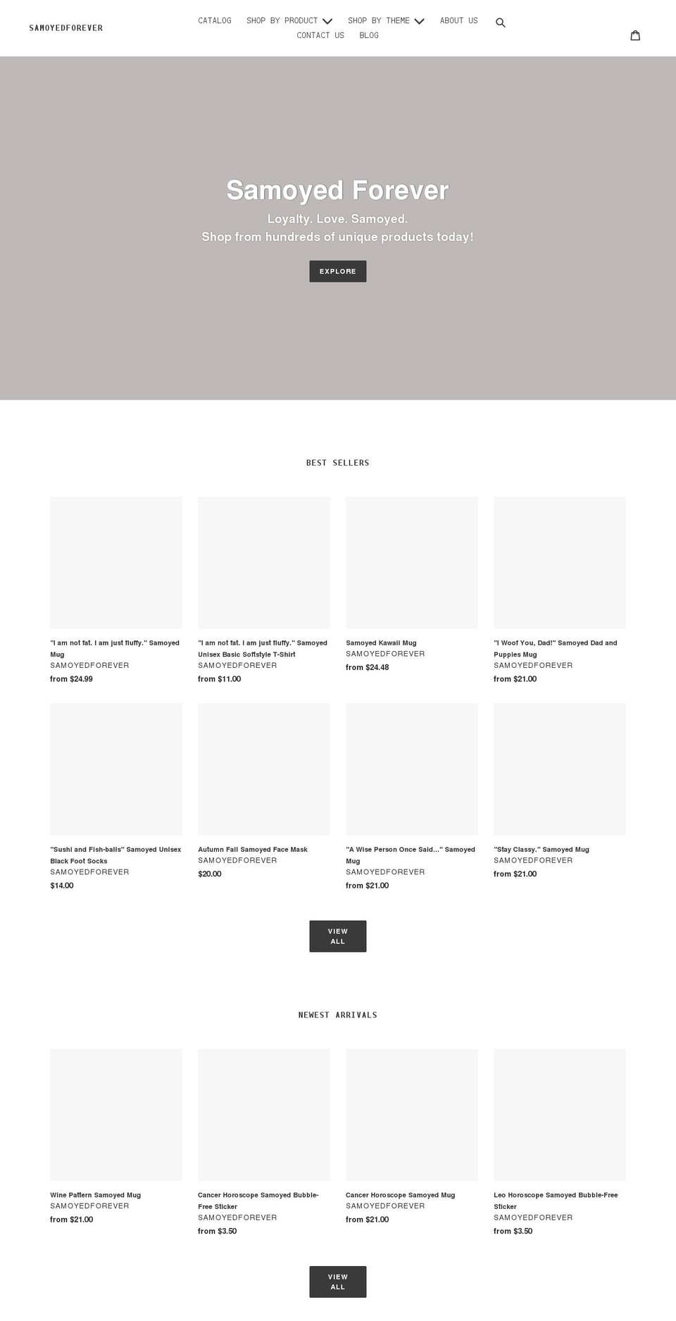 samoyedforever.com shopify website screenshot