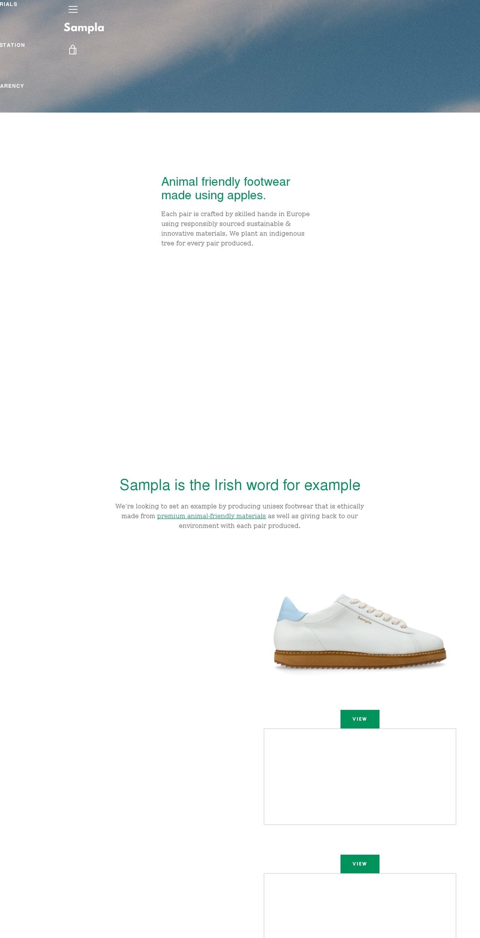 samplafootwear.com shopify website screenshot