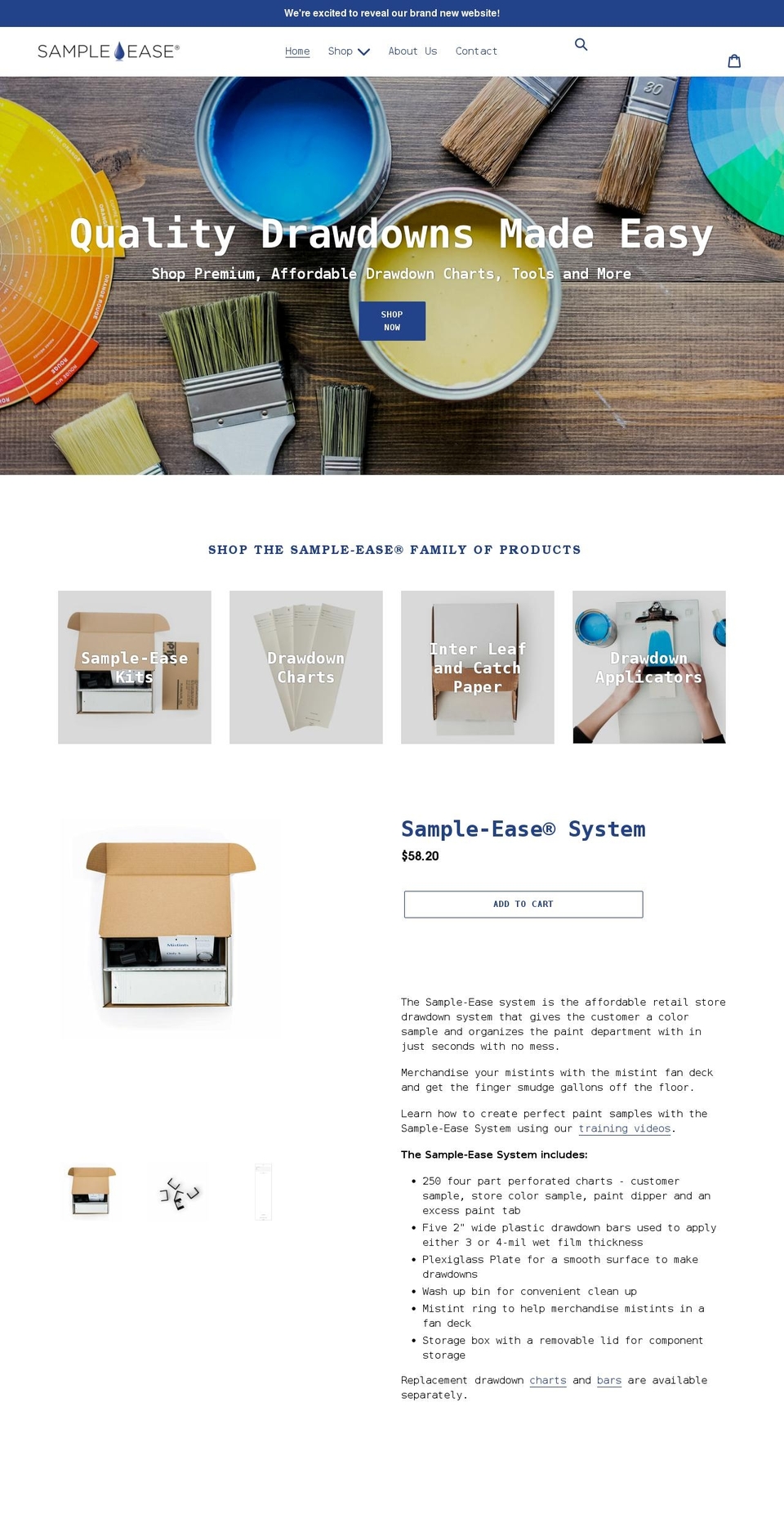 sample-ease.com shopify website screenshot