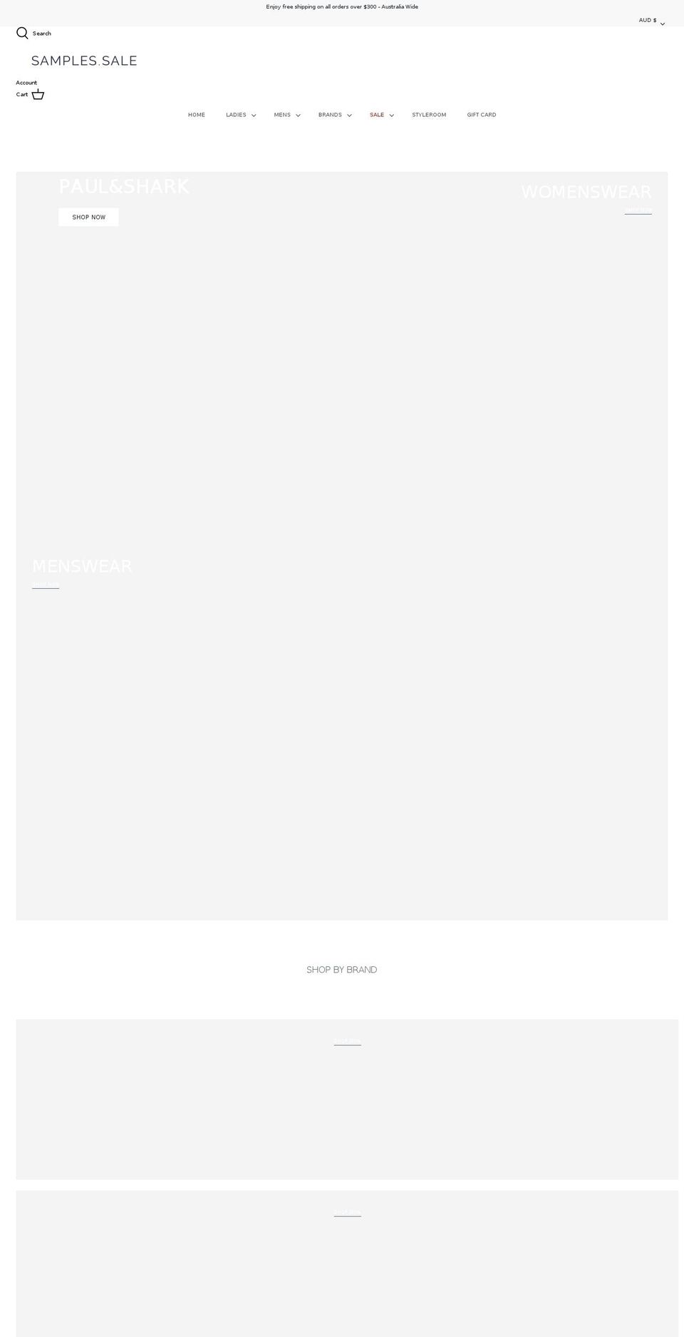samples.sale shopify website screenshot