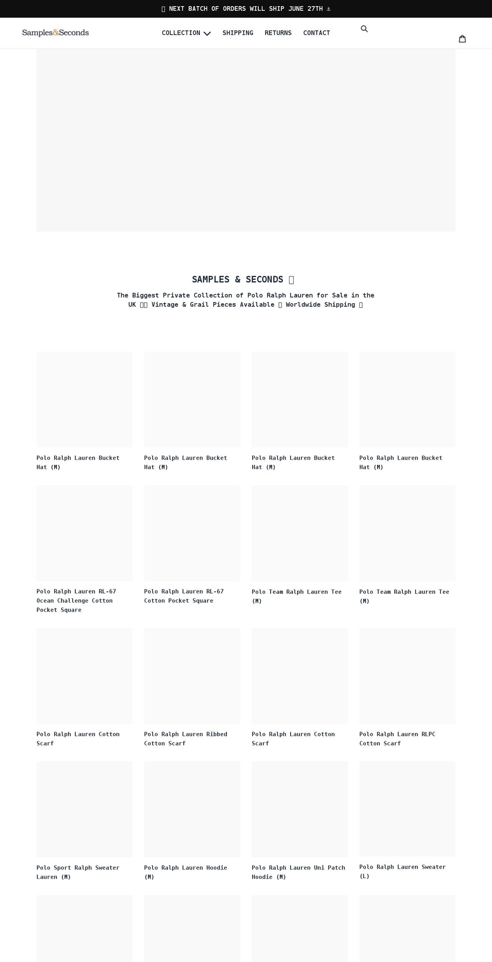 samplesandseconds.com shopify website screenshot