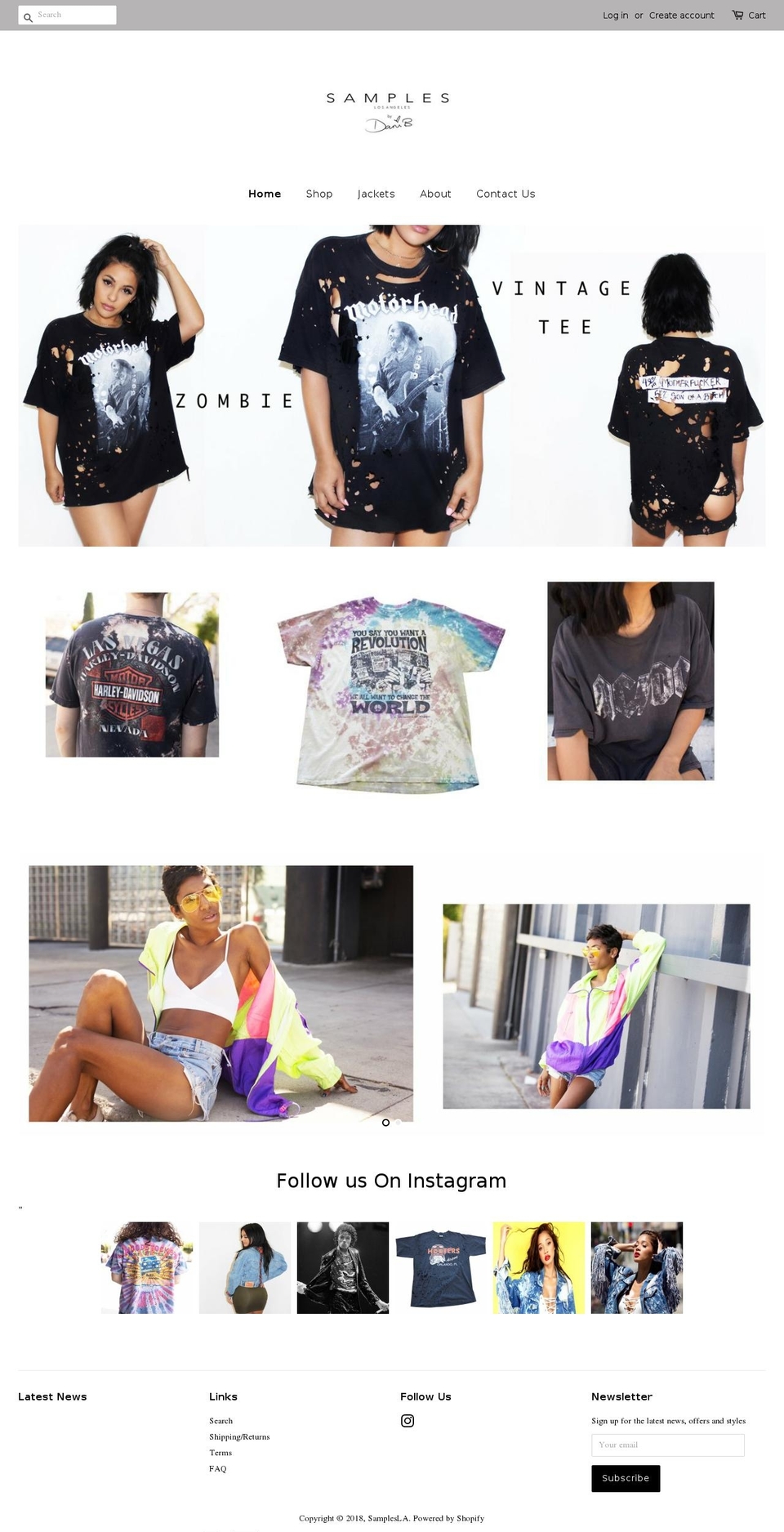 samplesla.com — Shopify storefront screenshot
