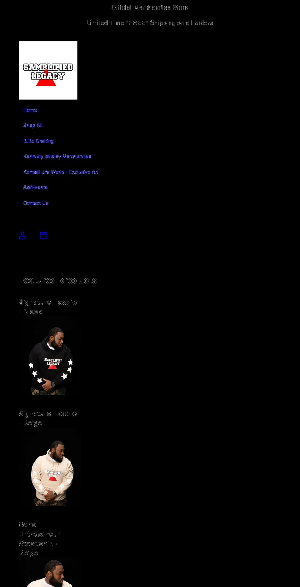 samplifiedlegacy.com shopify website screenshot