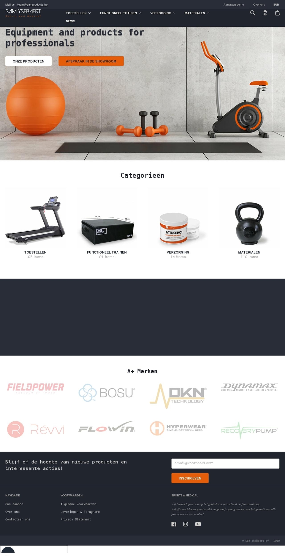 samproducts.nl shopify website screenshot