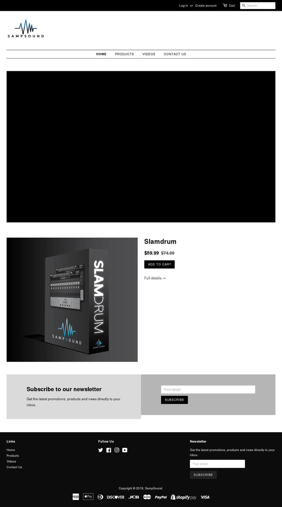 sampsound.com — Shopify storefront screenshot