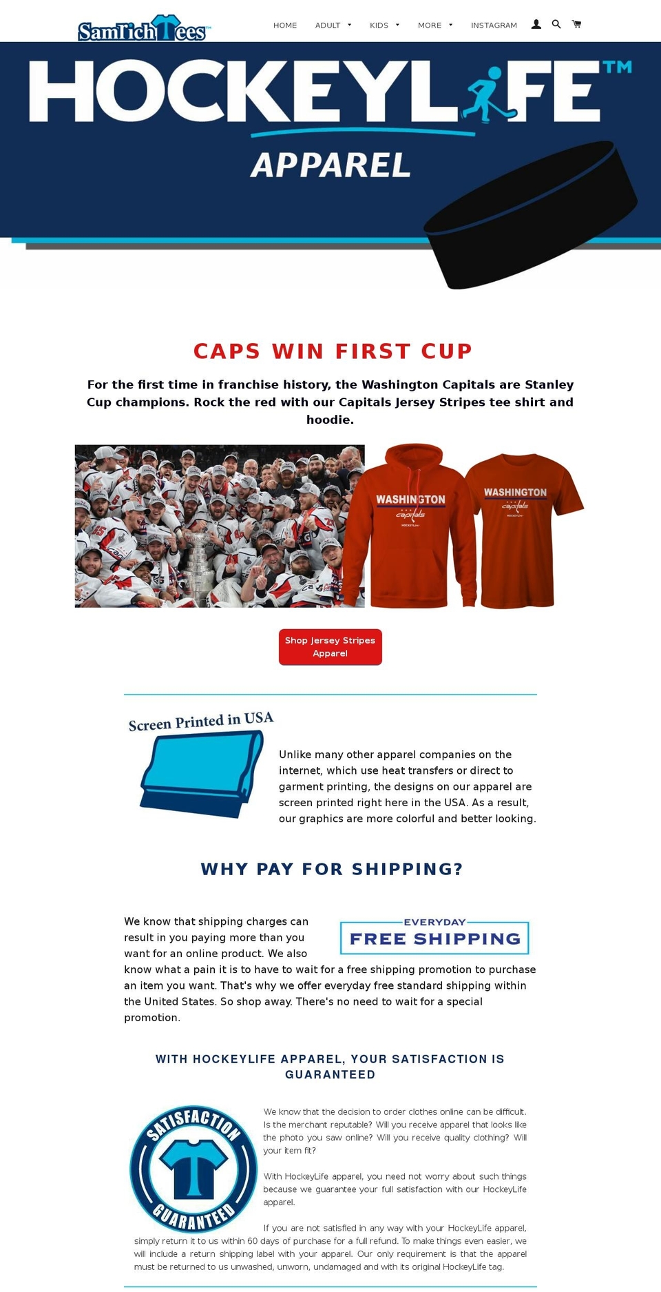 samrichtees.com shopify website screenshot